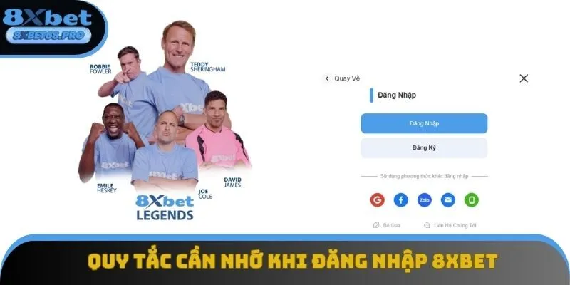 Quy tắc cần nhớ khi đăng nhập 8xbet